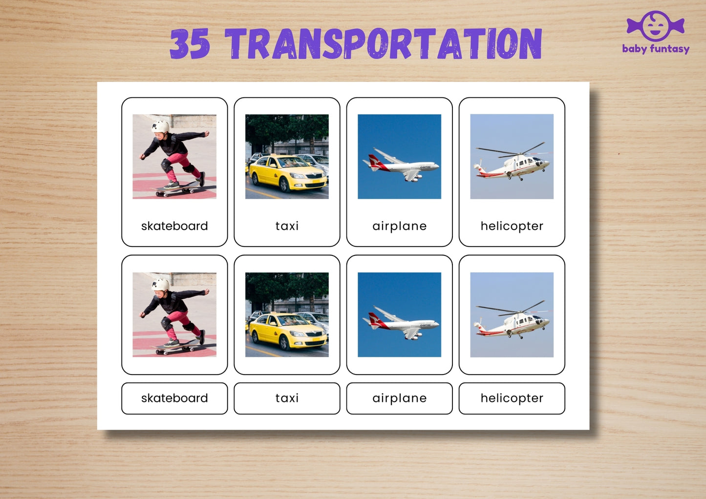 35 Transportation Flashcards | Real Photo Montessori Cards