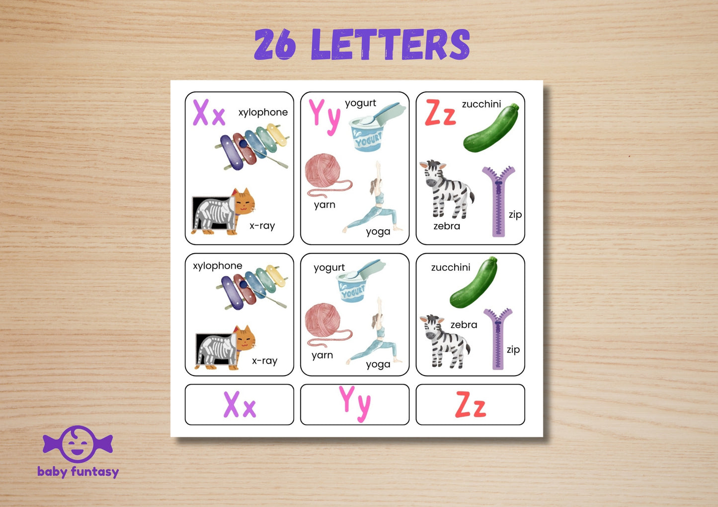 Alphabet 26 letters Flash Card Baby Funtasy 10