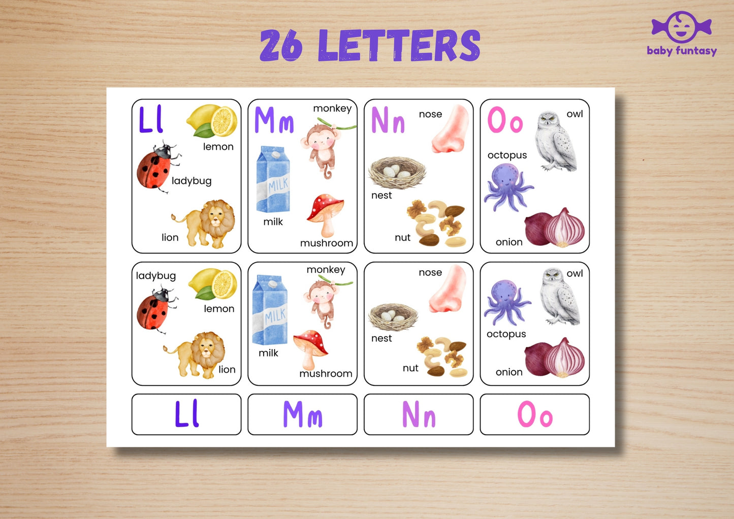 Alphabet 26 letters Flash Card Baby Funtasy 7