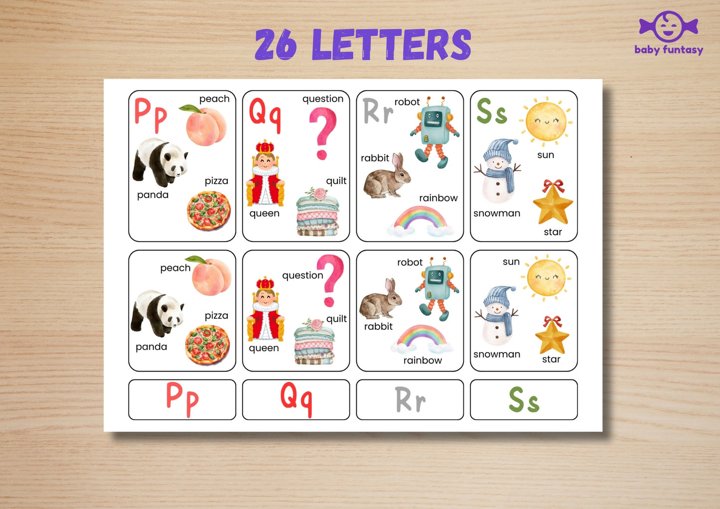 Alphabet 26 letters Flash Card Baby Funtasy 8