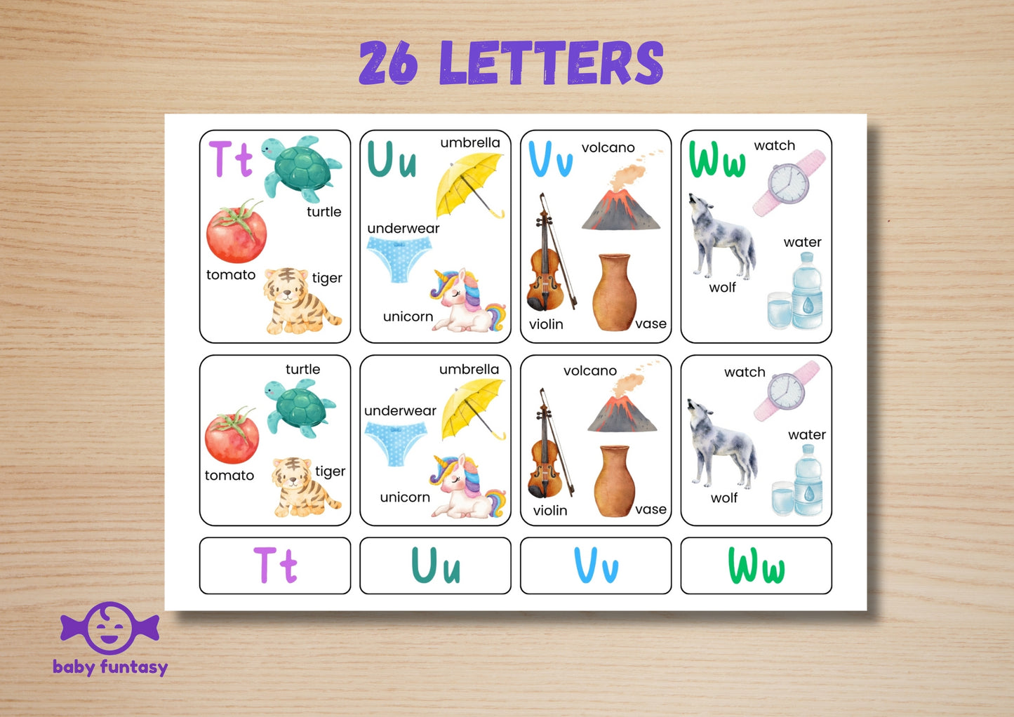 Alphabet 26 letters Flash Card Baby Funtasy 9