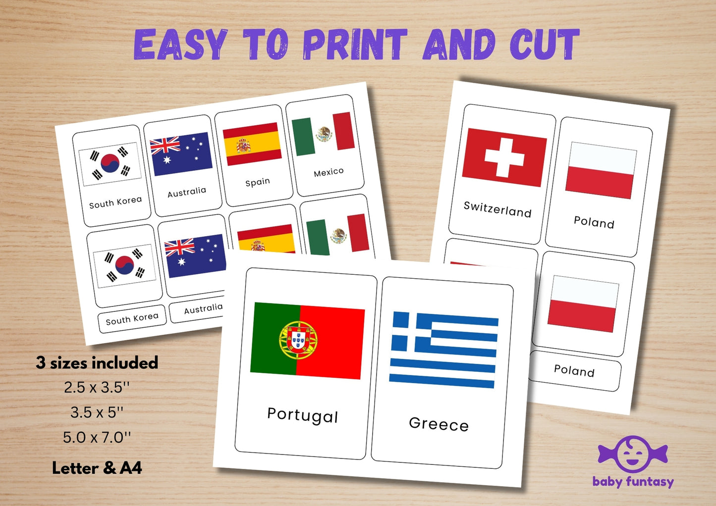 51 Country Flag Flash Card Baby Funtasy 2