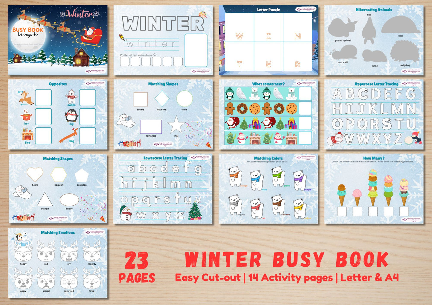 Winter Busy Book - DIGITAL DOWNLOAD Printable Quiet Book