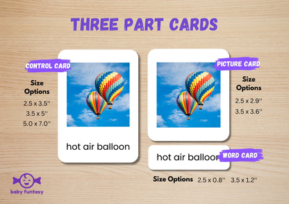 35 Transportation Flashcards | Real Photo Montessori Cards