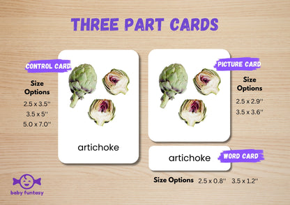35 Vegetable Flashcards | Real Photo Montessori Cards