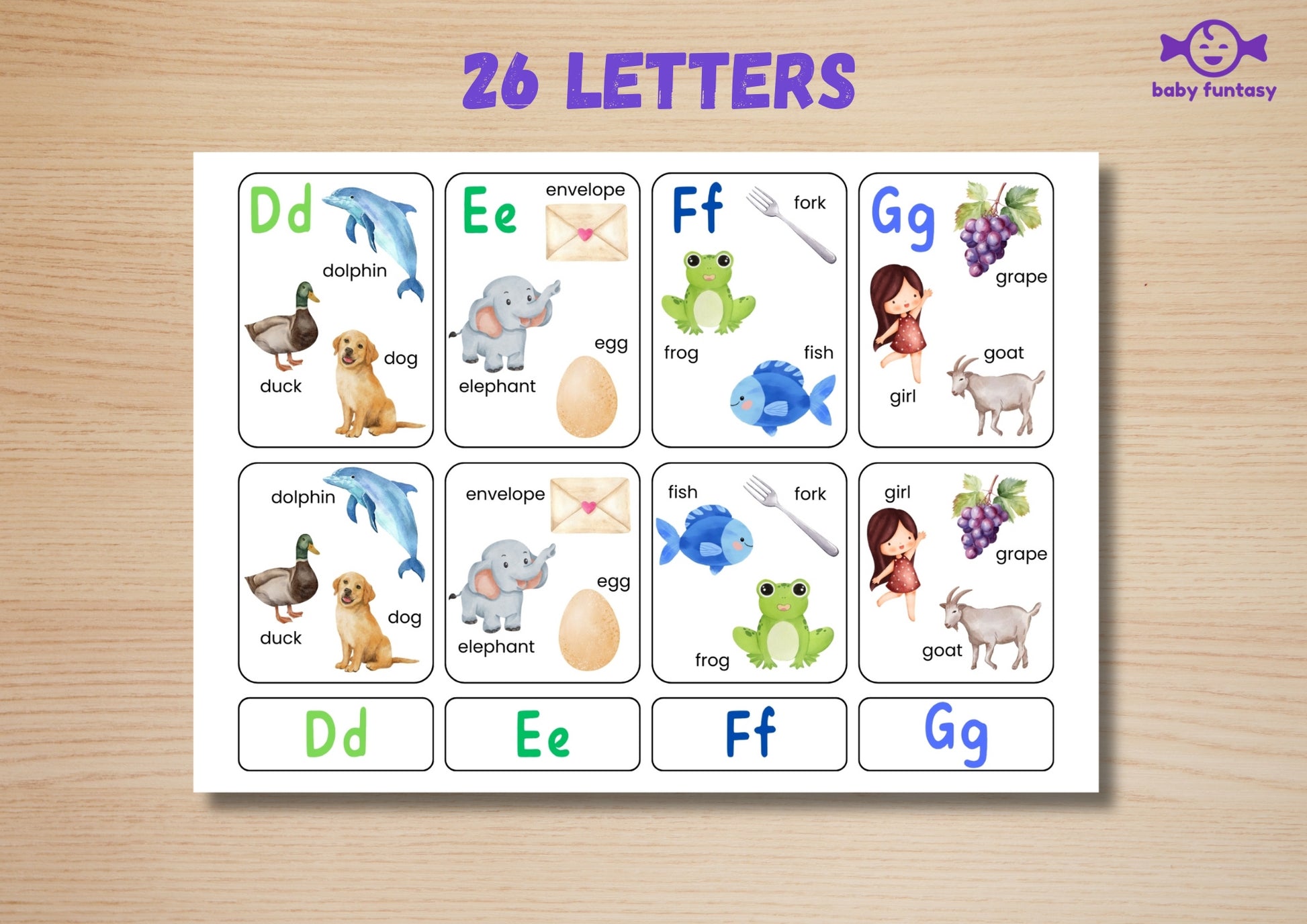 Alphabet 26 letters Flash Card Baby Funtasy 5