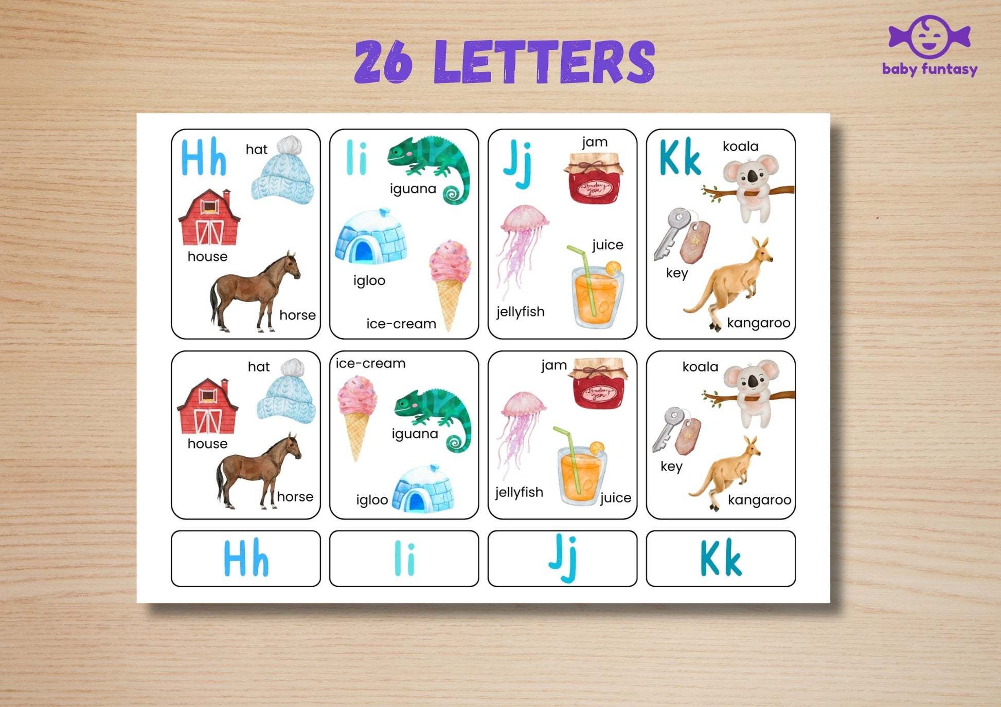 Alphabet 26 letters Flash Card Baby Funtasy 6
