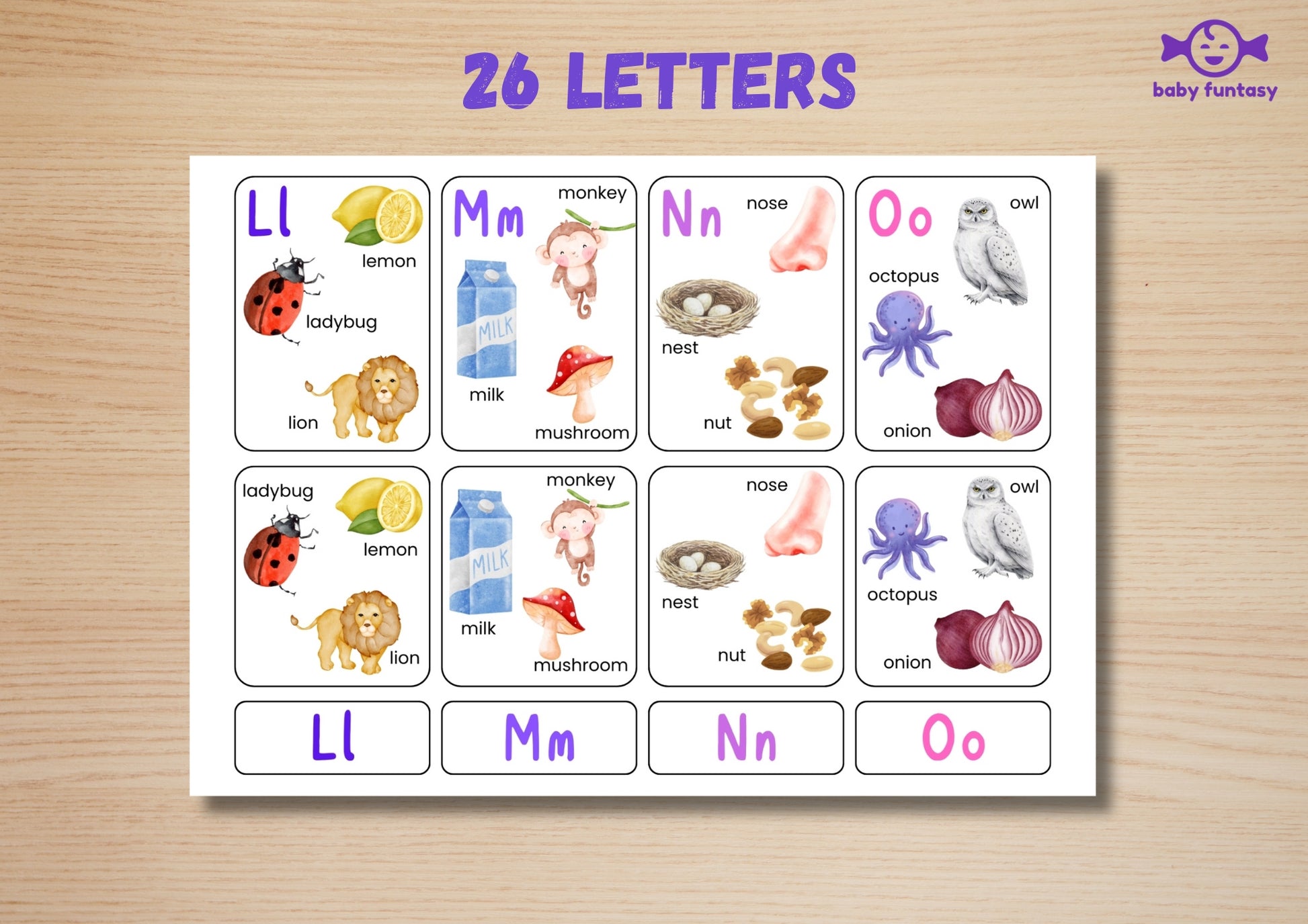Alphabet 26 letters Flash Card Baby Funtasy 7