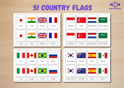 51 Country Flag Flash Card Baby Funtasy 5