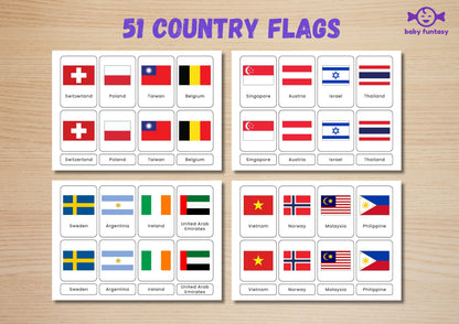 51 Country Flag Flash Card Baby Funtasy 7