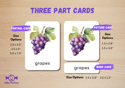 47 Food Flashcards for Toddlers | Watercolor Montessori Cards