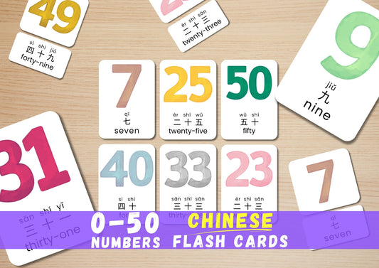 Chinese Flash Card 50 Numbers Cover