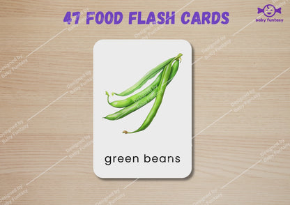 47 Food Flashcards for Toddlers | Watercolor Montessori Cards