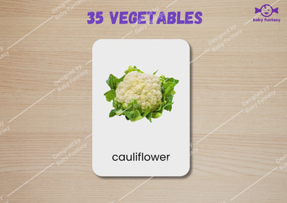35 Vegetable Flashcards | Real Photo Montessori Cards